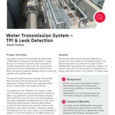 Case Study: TPI & Leak Detection in Water Pipeline in Saudi Arabia Case Study: TPI & Leak Detection in Water Pipeline in Saudi Arabia