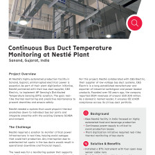 Case Study: Continuous Bus Duct Temperature Monitoring at Nestlé Plant Case Study: Continuous Bus Duct Temperature Monitoring at Nestlé Plant