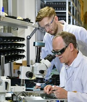 AP Sensing engineers perform quality control and assembly of fiber optic sensing systems AP Sensing engineers perform quality control and assembly of fiber optic sensing systems