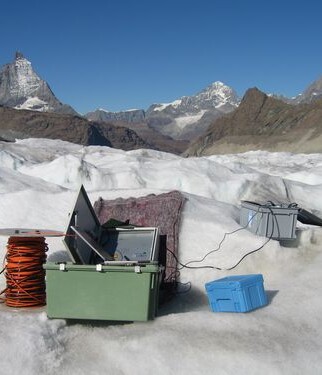 AP Sensing environmental monitoring setup using fiber optic sensing technology on a glacier AP Sensing environmental monitoring setup using fiber optic sensing technology on a glacier