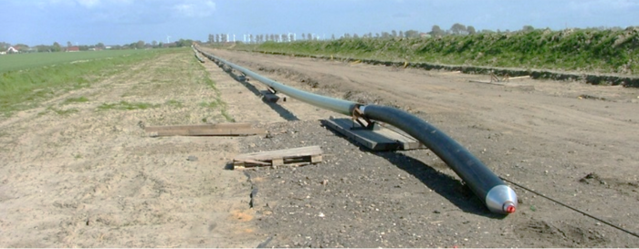 Pipeline installation showing infrastructure asset ready for AP Sensing fiber optic monitoring Pipeline installation showing infrastructure asset ready for AP Sensing fiber optic monitoring