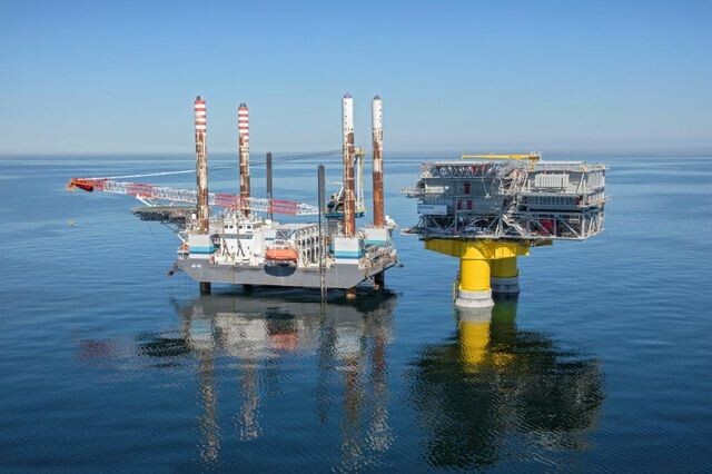 Offshore wind farm infrastructure, like these platforms, benefit from reliable AP Sensing monitoring systems Offshore wind farm infrastructure, like these platforms, benefit from reliable AP Sensing monitoring systems